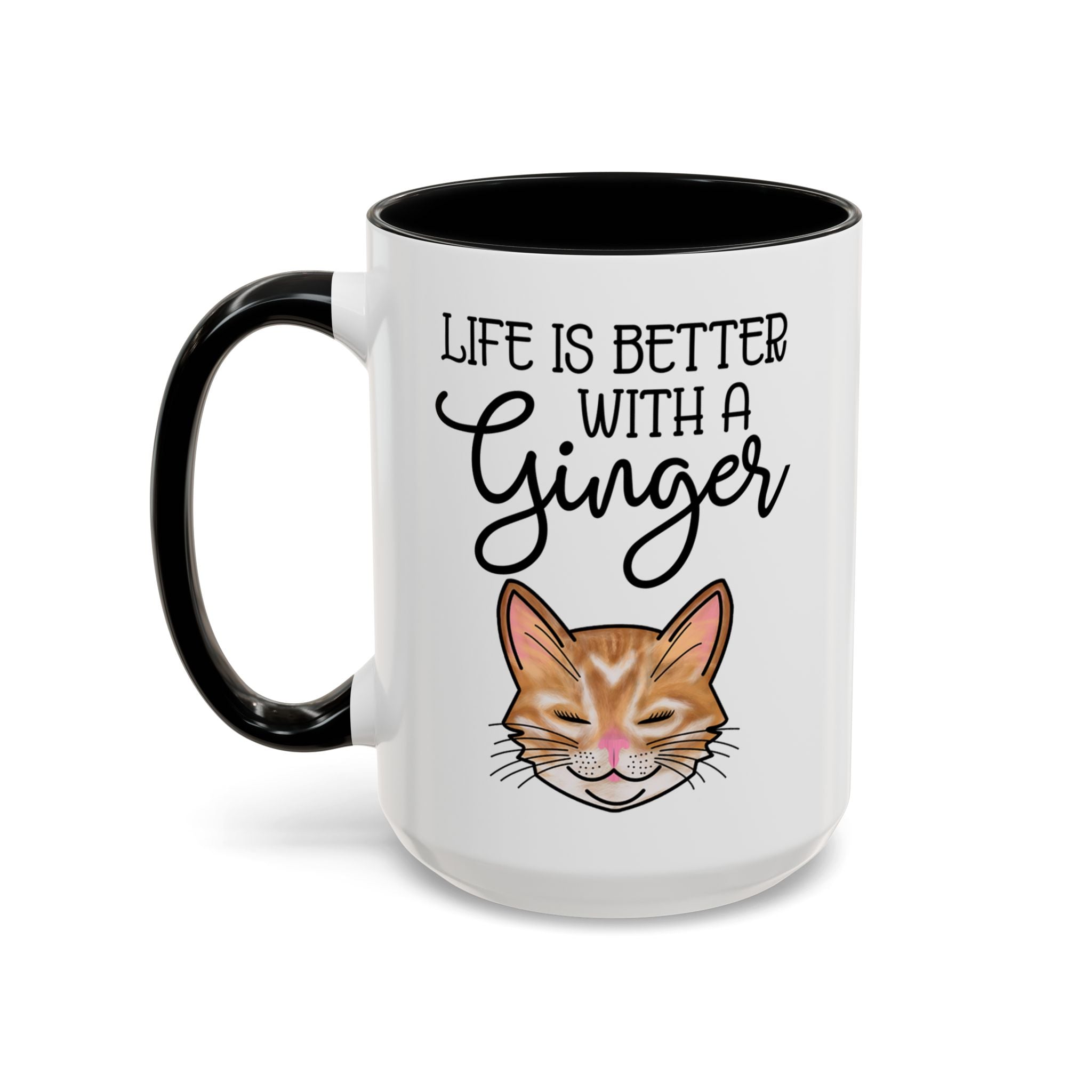 Ginger Cat Coffee Mug | "Life Is Better With a Ginger" Accent Mug