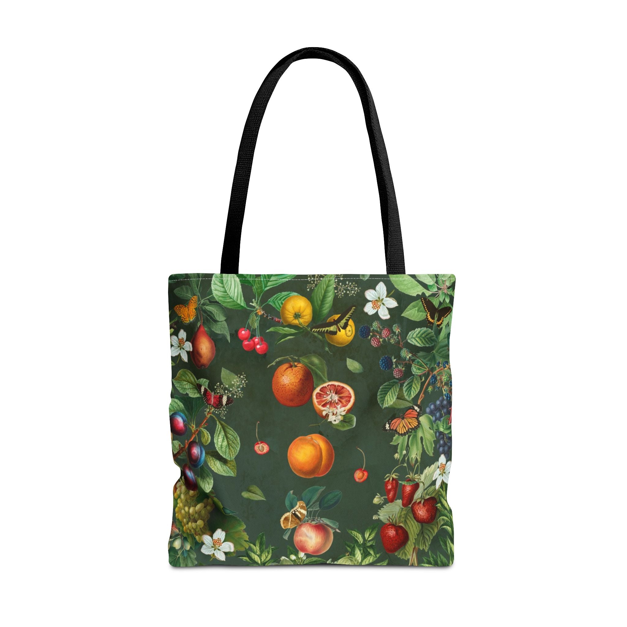 Cottagecore Fruit Garden Tote Bag — Vintage Floral & Orchard