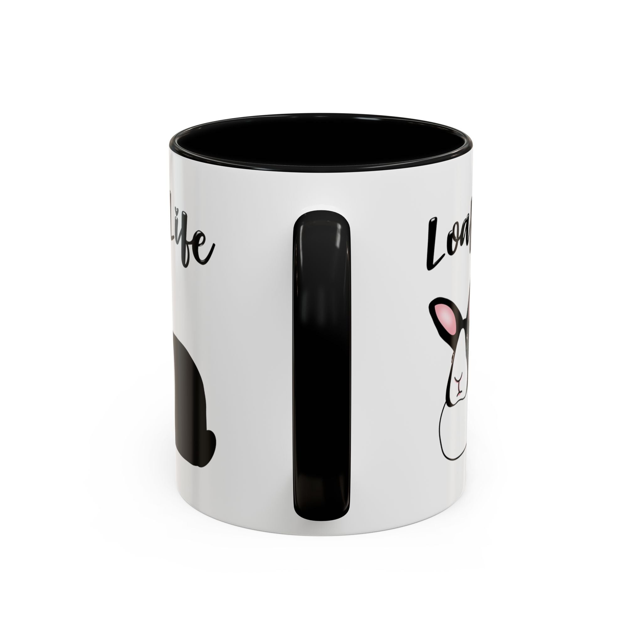 Loaf Life Dutch Rabbit Coffee Mug | 11oz & 15oz Ceramic Black Dutch Accent Mug