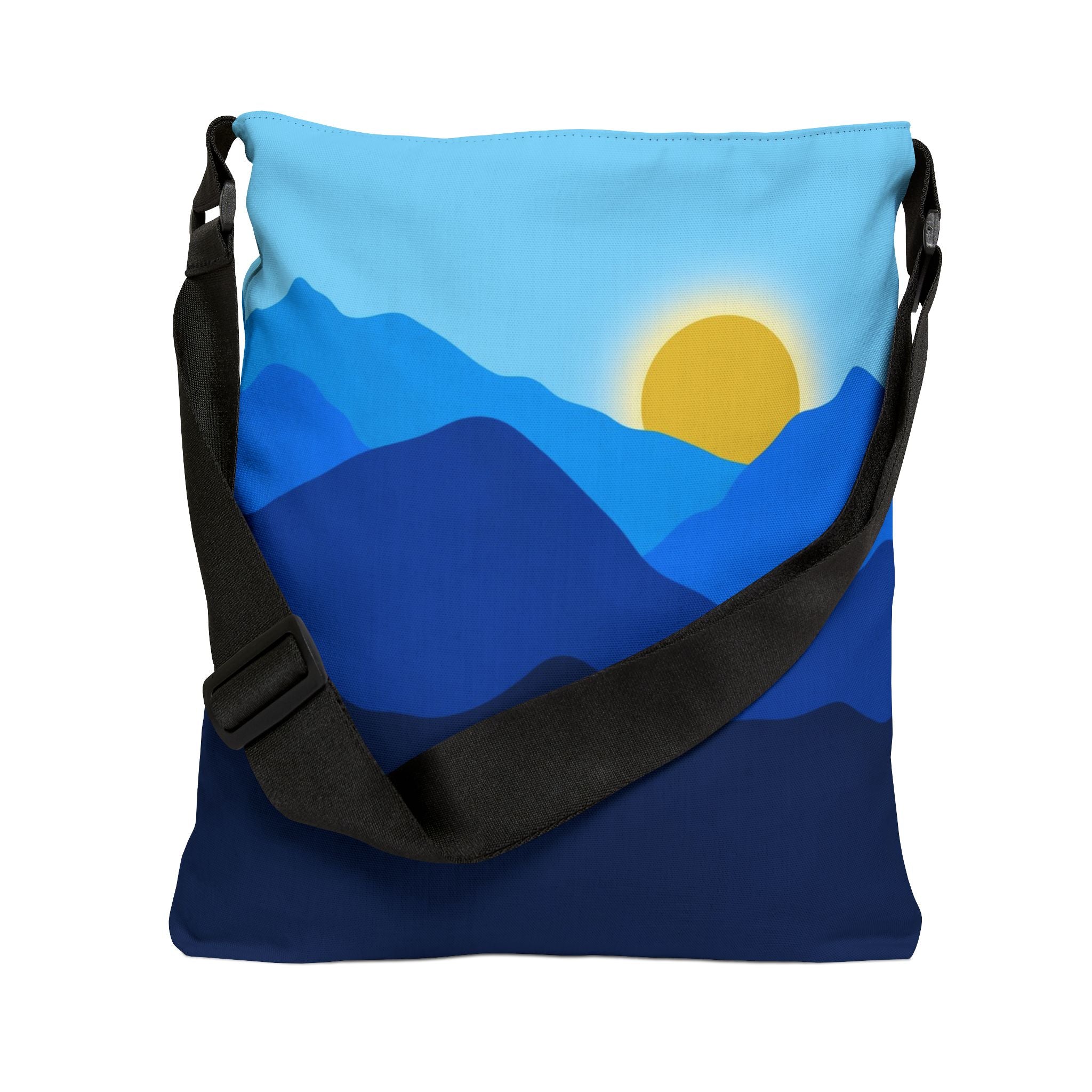 Mountain Cobalt Blue Sunrise Adjustable Tote Bag