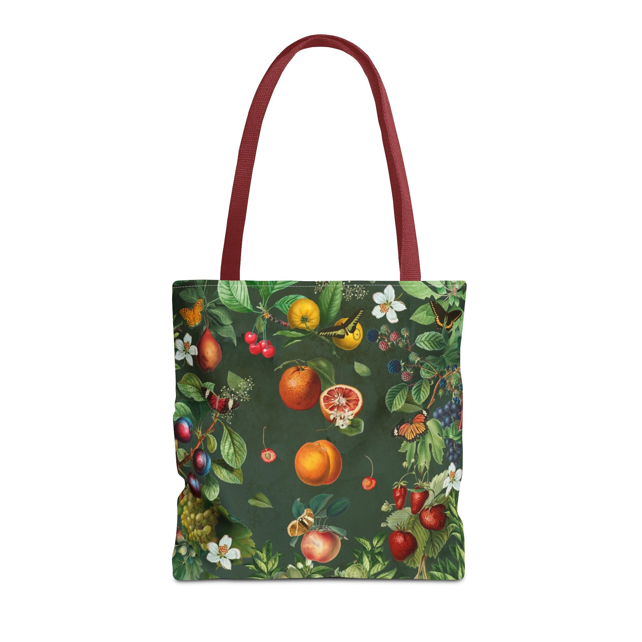 Cottagecore Fruit Garden Tote Bag — Vintage Floral & Orchard