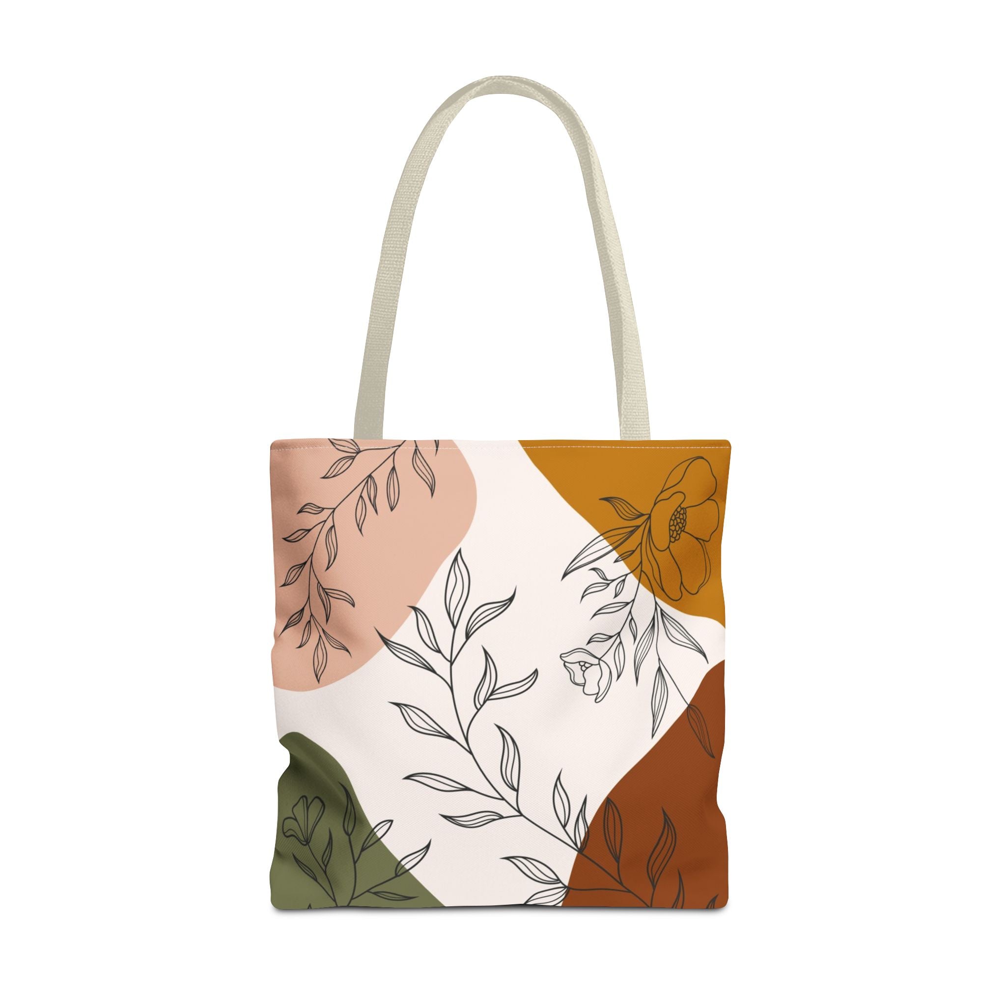 Abstract Floral Line Art Tote Bag | Minimal Botanical Illustration