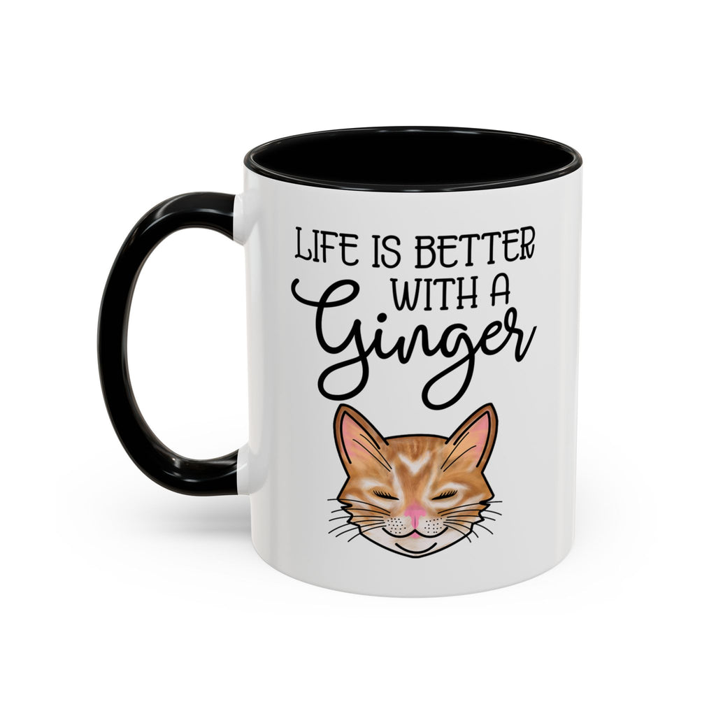 Ginger Cat Coffee Mug | "Life Is Better With a Ginger" Accent Mug