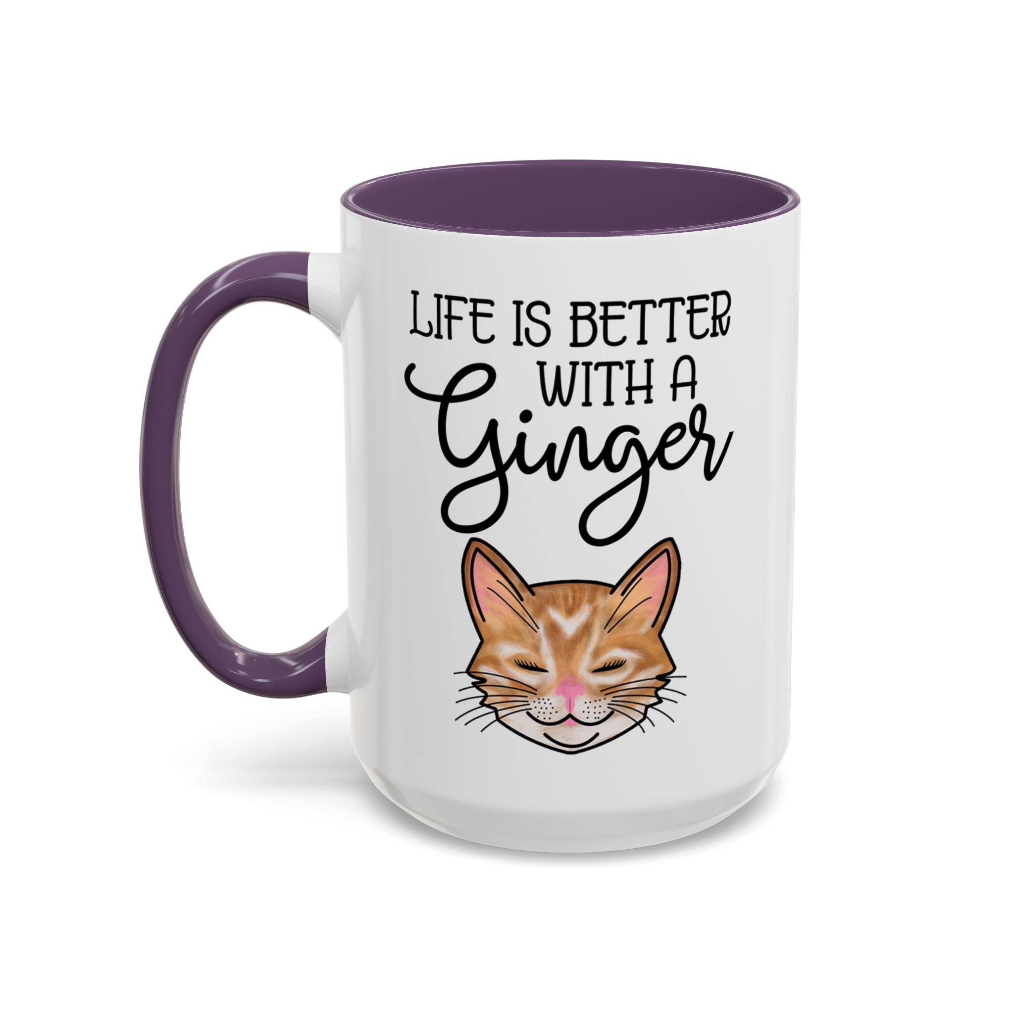 Ginger Cat Coffee Mug | "Life Is Better With a Ginger" Accent Mug
