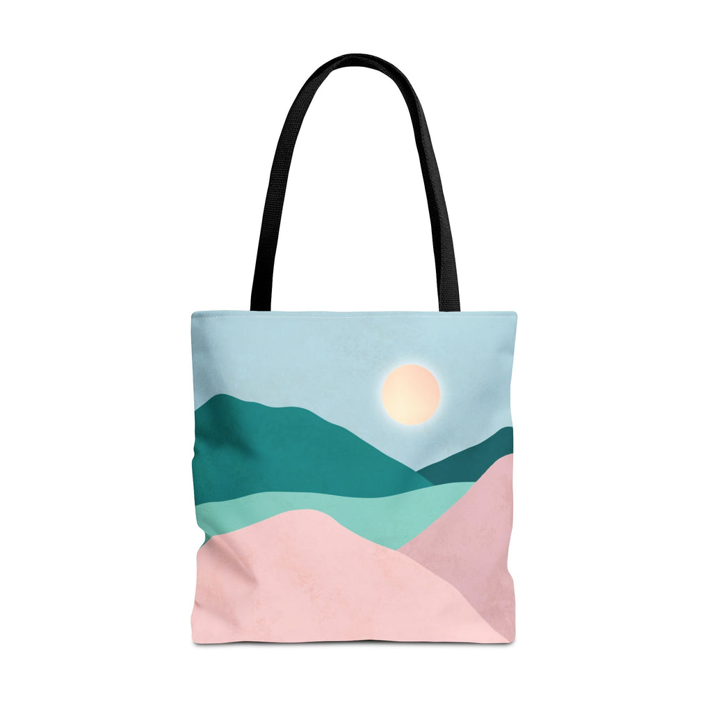 Mountain Desert Pastel Tote Bag | Mint, Teal & Pink