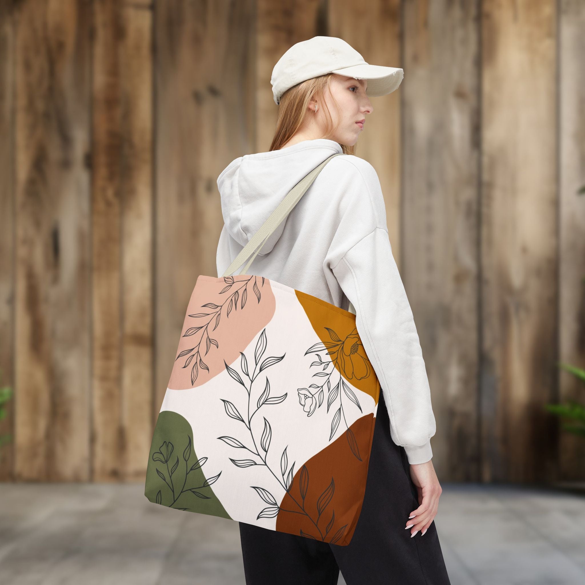 Abstract Floral Line Art Tote Bag | Minimal Botanical Illustration