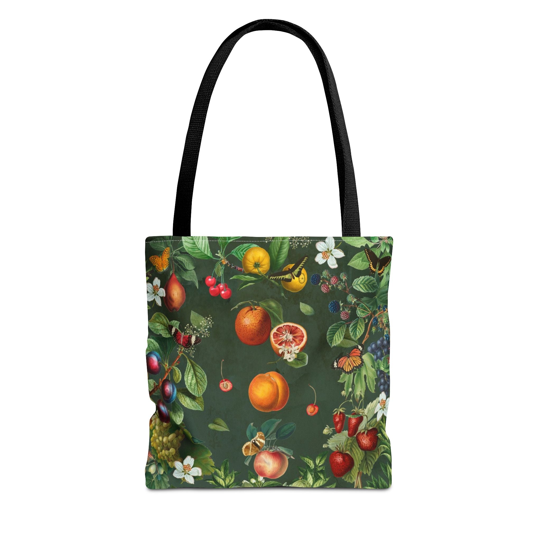 Cottagecore Fruit Garden Tote Bag — Vintage Floral & Orchard