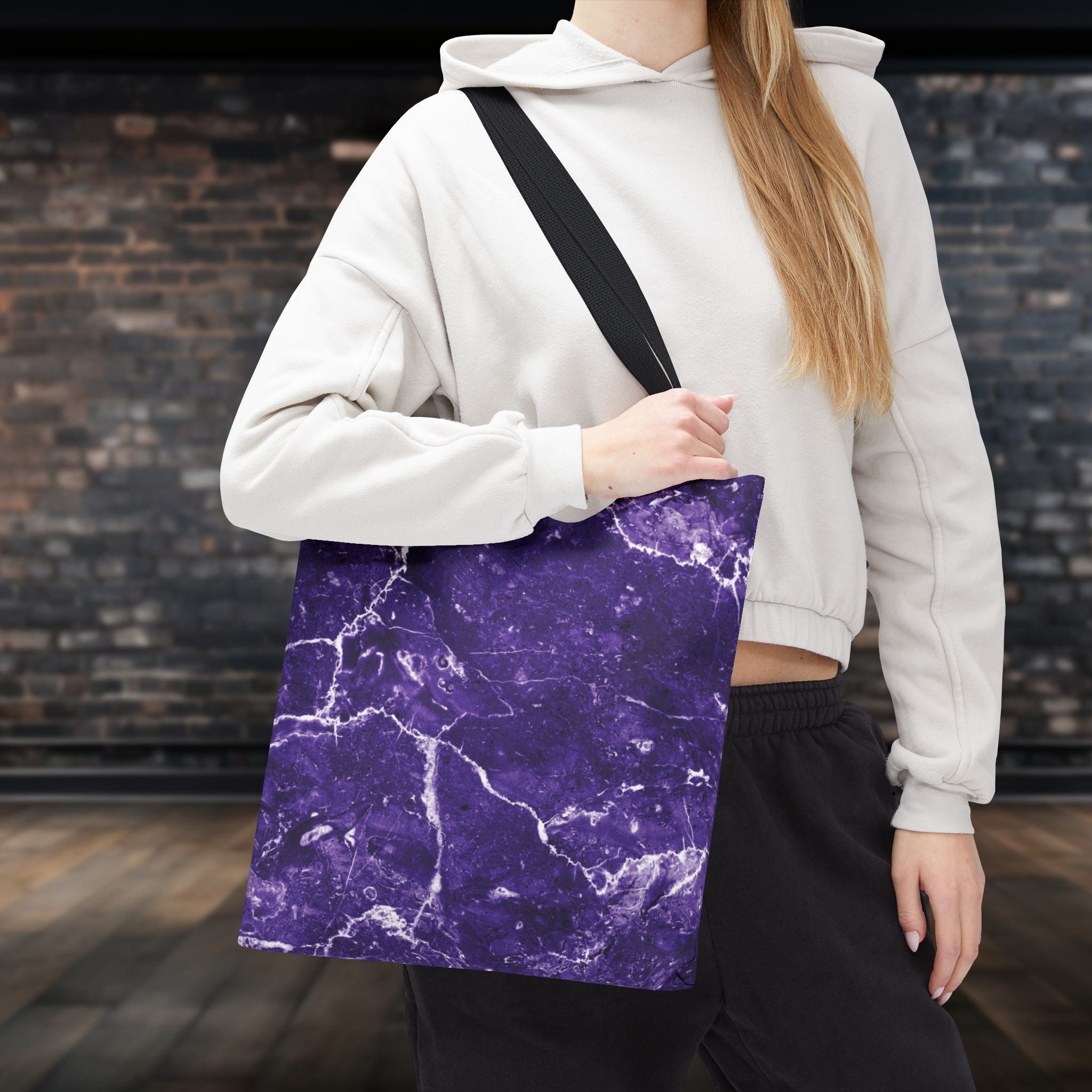 Marble Swirl Purple Tote Bag