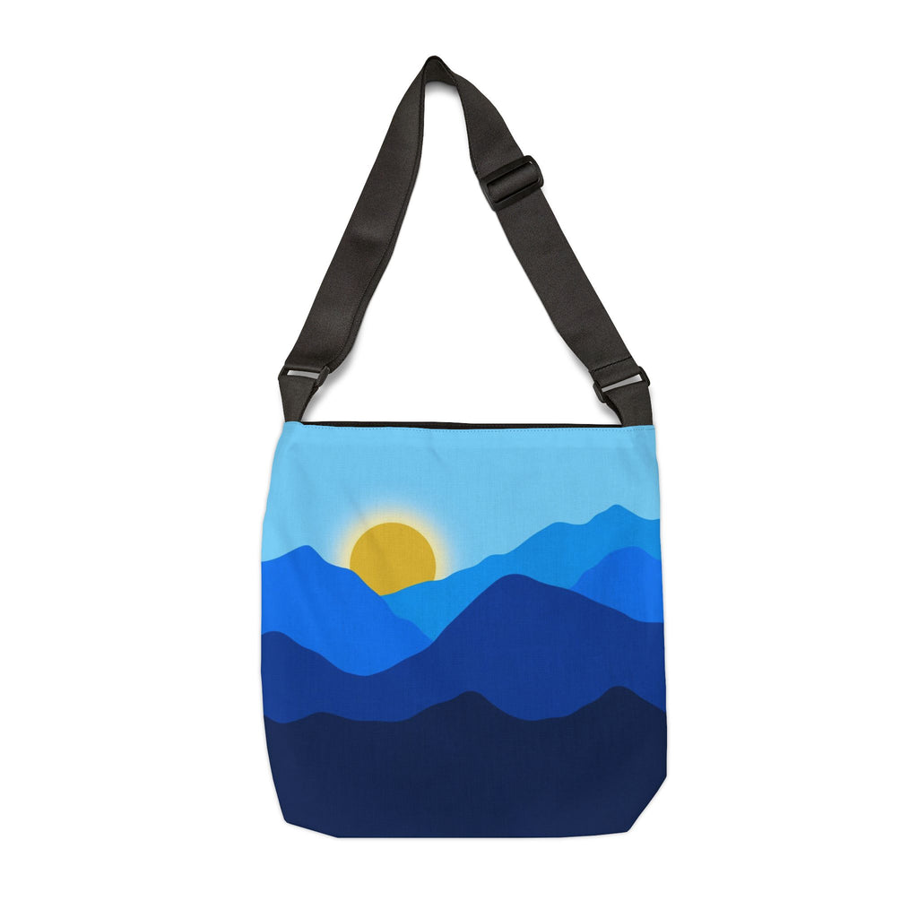 Mountain Cobalt Blue Sunrise Adjustable Tote Bag