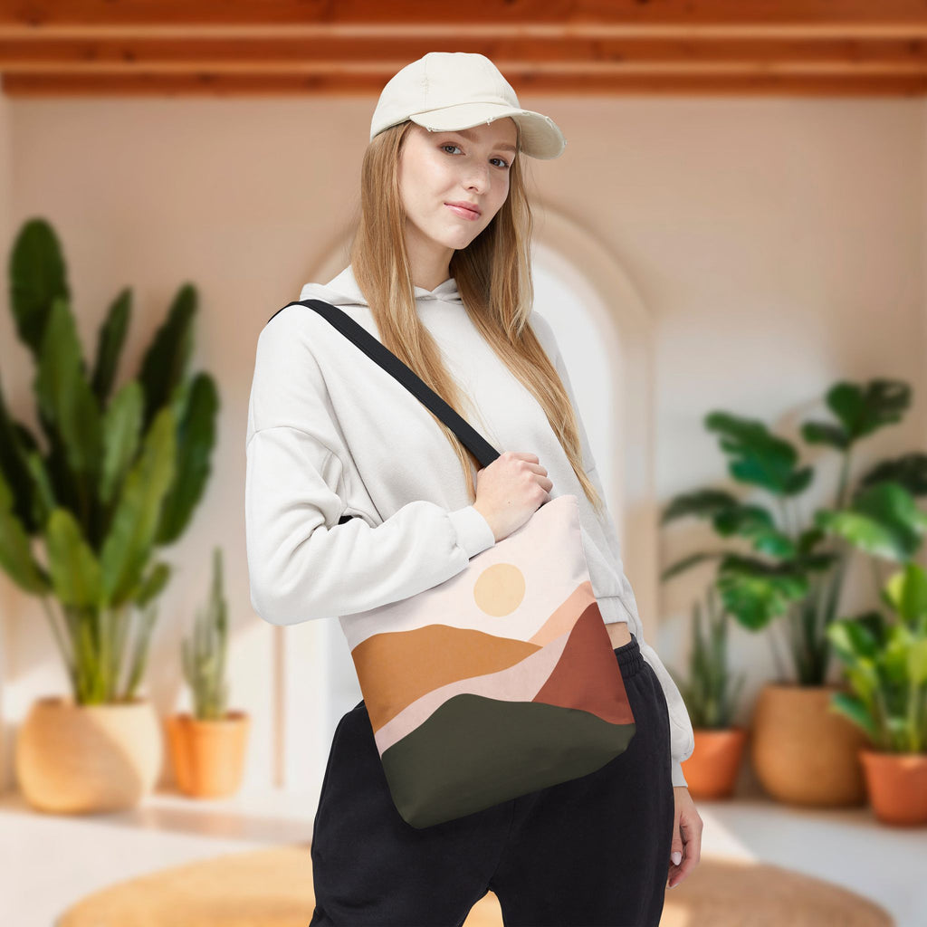 Mountain Desert  Tote Bag | Terracotta Olive Green