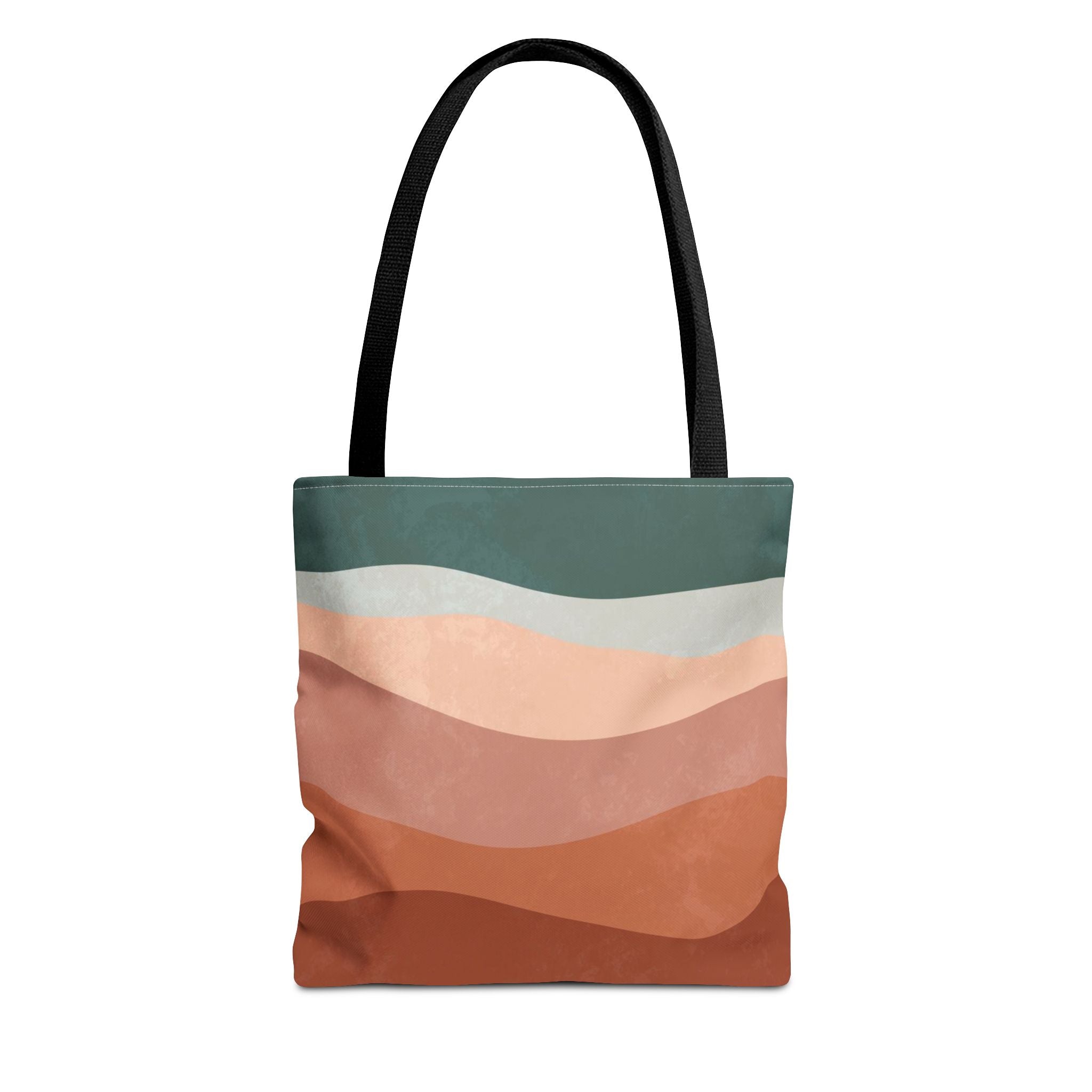 Abstract Boho Hills Terracotta Tote Bag | Rust & Teal