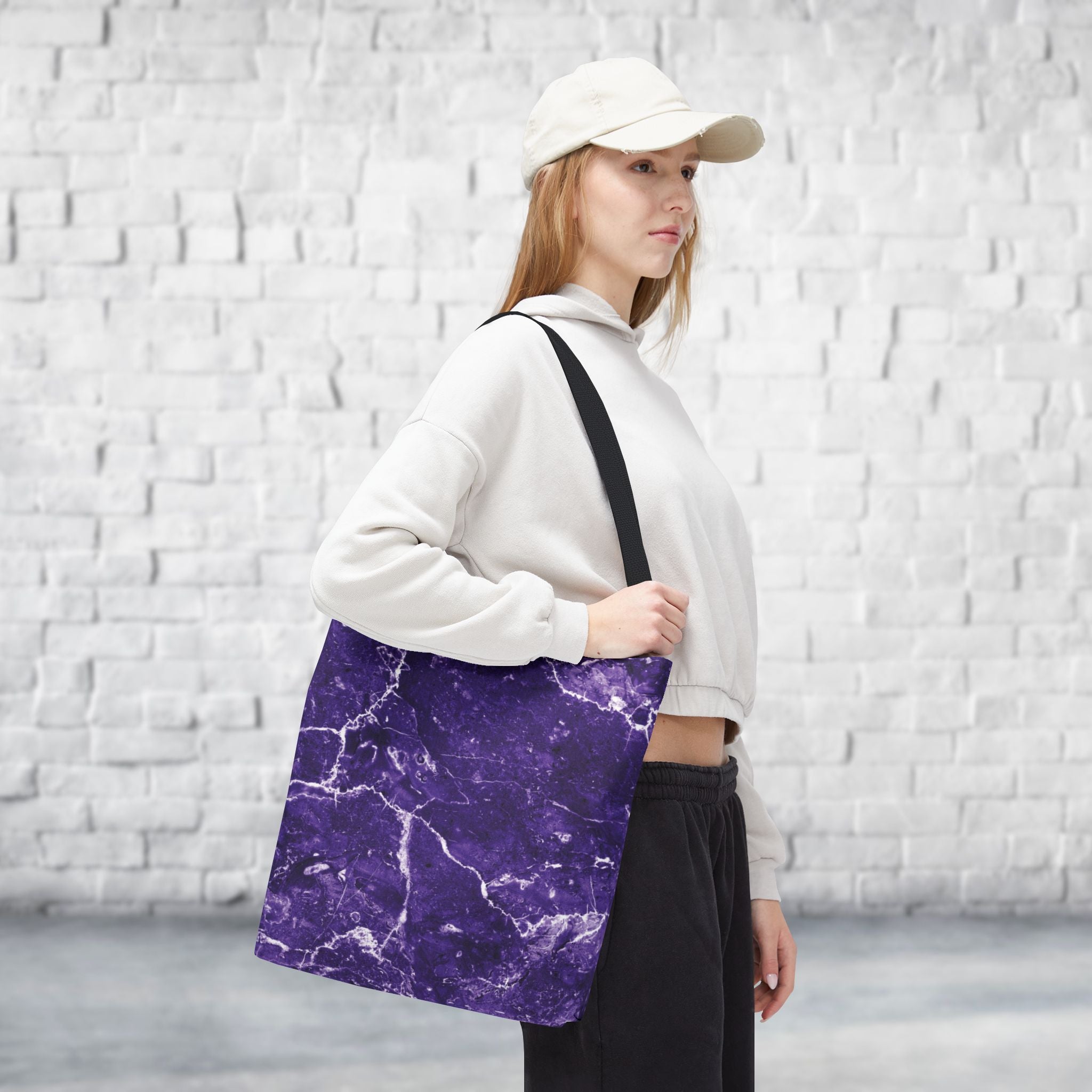 Marble Swirl Purple Tote Bag