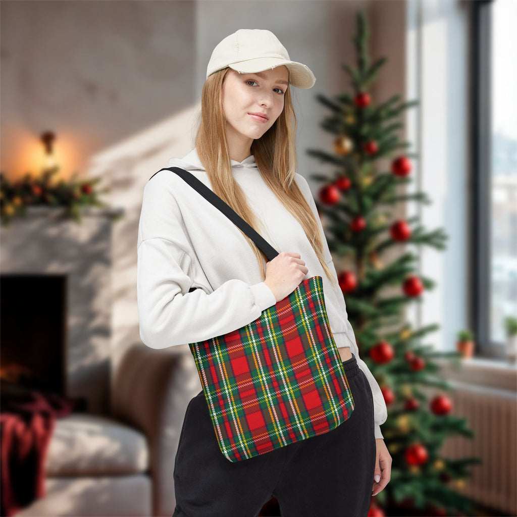 Red Green Tartan Plaid Tote Bag | Classic Scottish Plaid Carryall