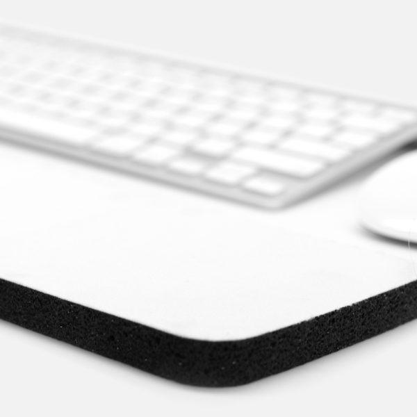 Angled view of keyboard wrist pad in white without the print.