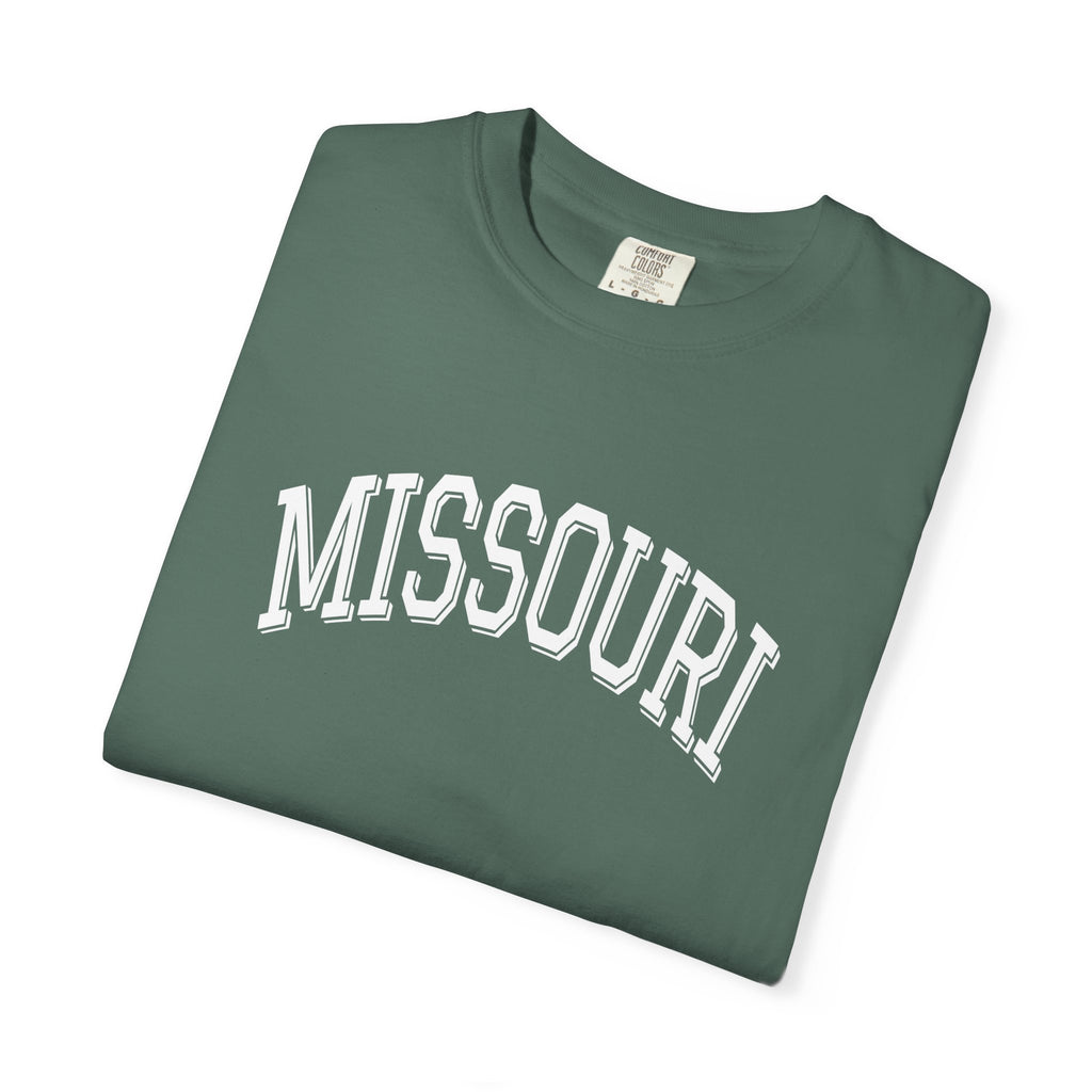 Comfort Colors 1717 Missouri shirt flat lay, folded Tshirt