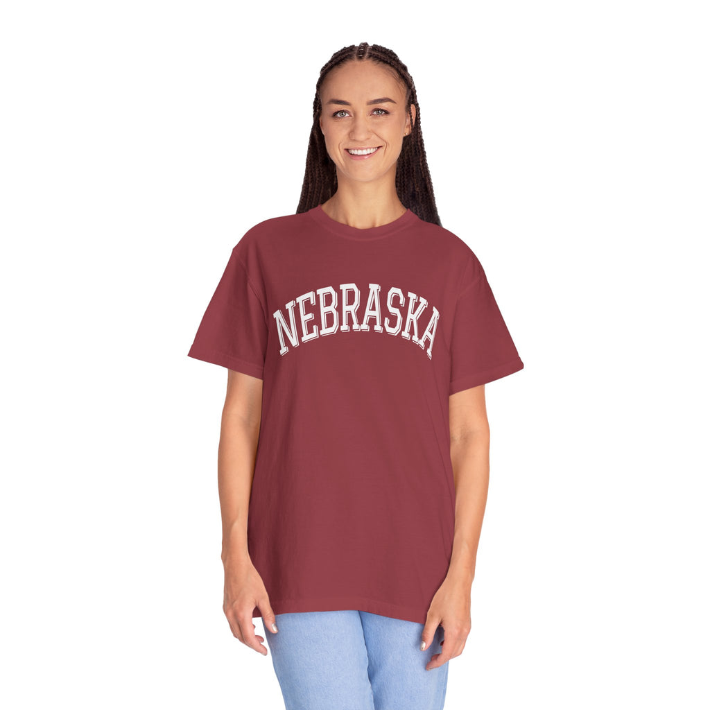 Nebraska graphic shirt casual everyday wear, Comfort Colors Tee in Chili