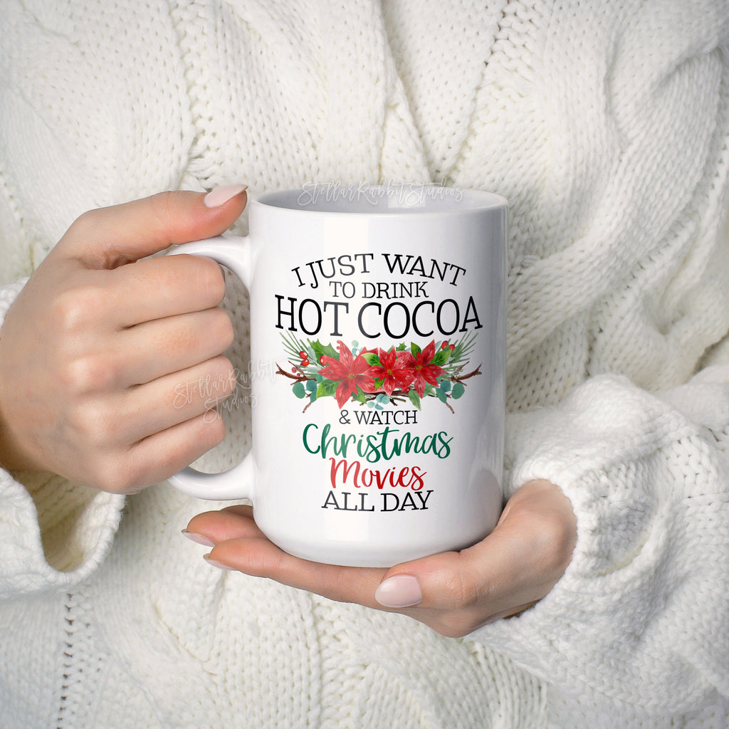 Christmas Gift, HOT COCOA Mug, Christmas Gifts For Women, Christmas Movie Mug, Christmas Mug Gift, Chistmas Movie Mug, Gift for her,