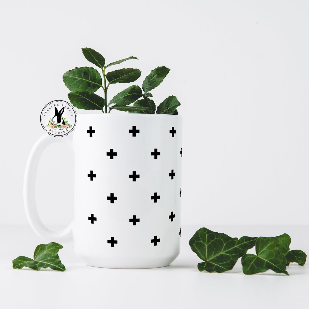 Cross Mug, Scandi Mug, Plus Sign Mug, Scandinavian Mug, Nordic Mug, Nordic Design Mug, Minimalist, Modern Boho, Modern Bohemian Mug, Hygge