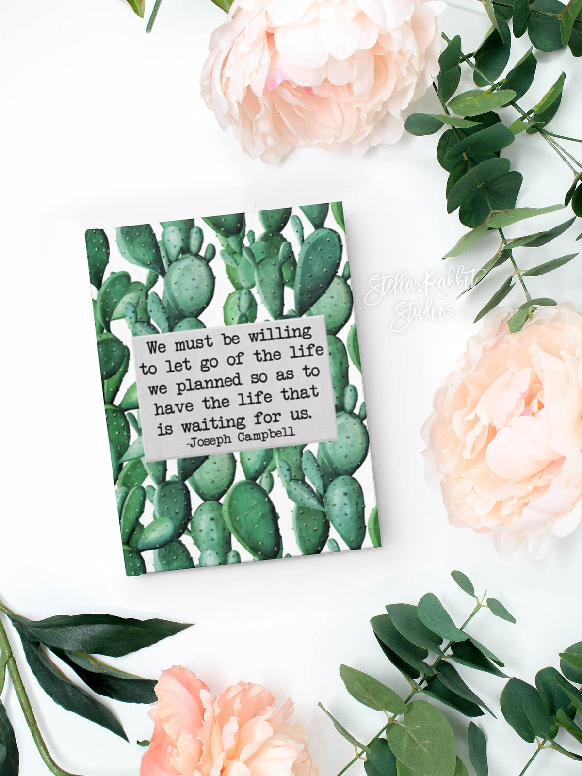 Joseph Campbell Quote, JOURNAL NOTEBOOK, JOURNAL, Life We Planned Quote, Cacti Journal, Custom Notebook, Cactus, Personalized Notebook, Gift