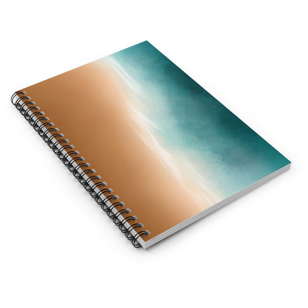 ABSTRACT BEACH PRINT Spiral Notebook, Spiral Notebook, Abstract Art, Notebook, Custom Notebook, Ocean Art, Watercolor Beach, Beach Print