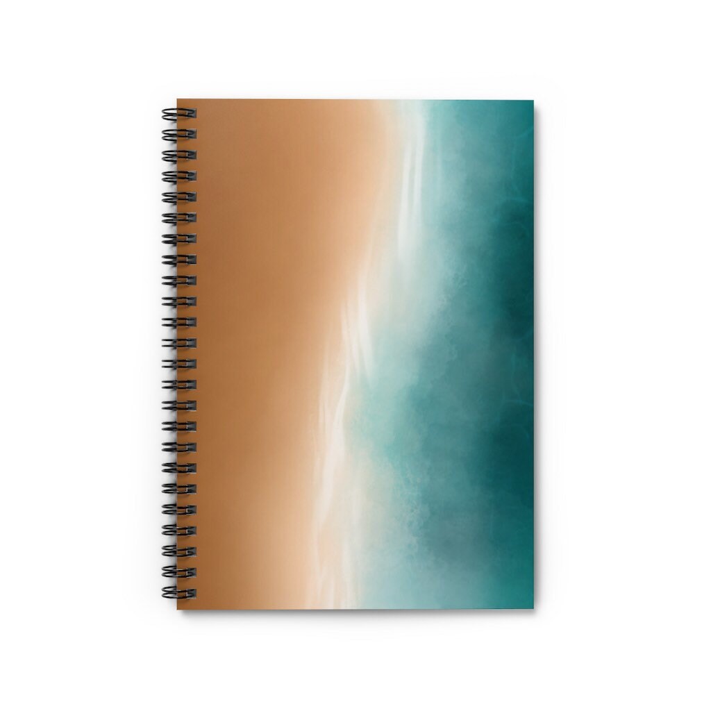 ABSTRACT BEACH PRINT Spiral Notebook, Spiral Notebook, Abstract Art, Notebook, Custom Notebook, Ocean Art, Watercolor Beach, Beach Print