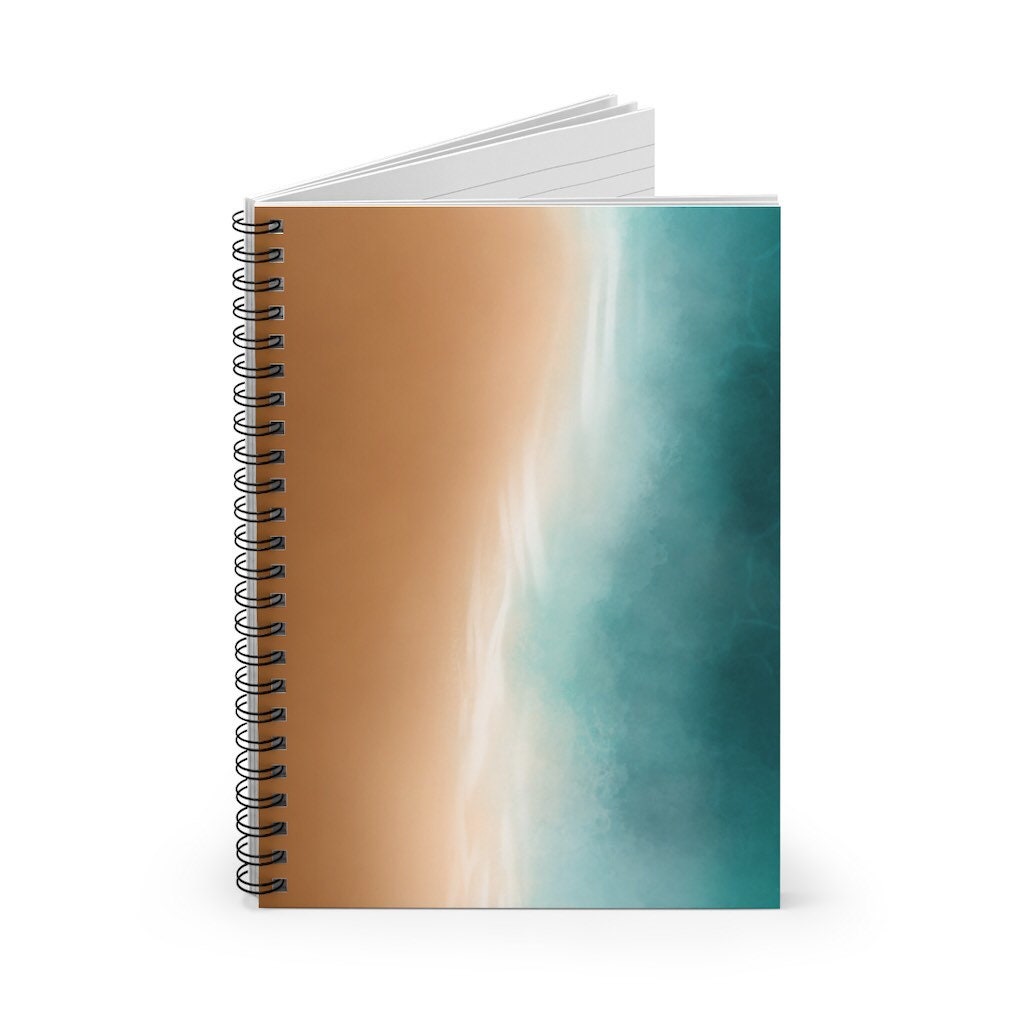 ABSTRACT BEACH PRINT Spiral Notebook, Spiral Notebook, Abstract Art, Notebook, Custom Notebook, Ocean Art, Watercolor Beach, Beach Print