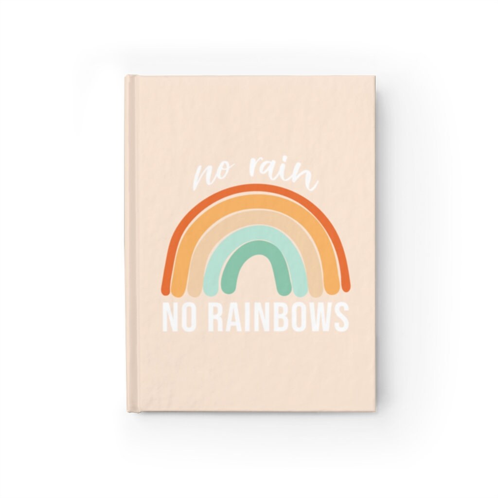 No RAIN No RAINBOWS JOURNAL, Rainbow Journal, Journal Notebook, Geometric Print Journal, Notebook, Custom Notebook, Personalized Notebook