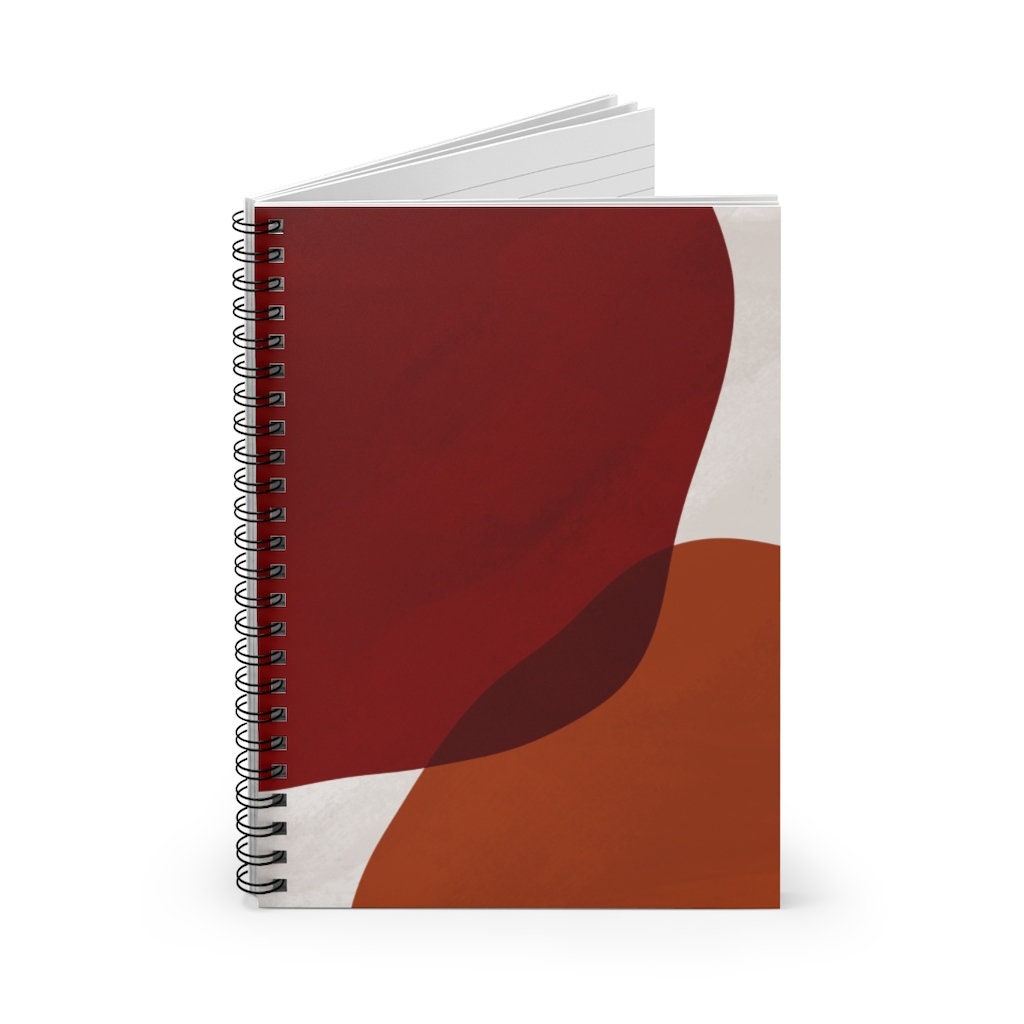 Geometric ABSTRACT Warm SPIRAL Notebook, Spiral Notebook, Geometric Print, Notebook, Custom Notebook, Boho Notebook, Bohemian, Minimalist