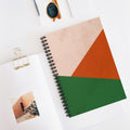 Minimal BOHO SPIRAL Notebook, Green & Terracotta Boho Notebook, Geometric Print, Notebook, Custom Notebook, Personalized Notebook, Notebook
