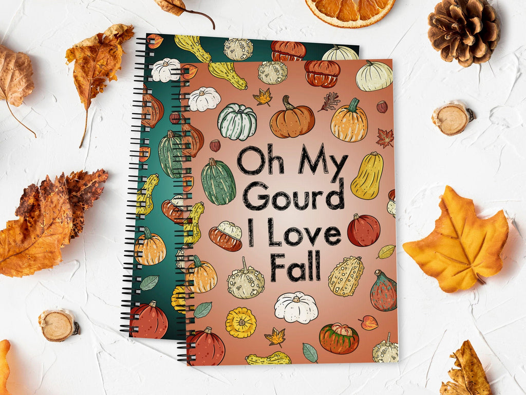 PUMPKIN JOURNAL, Fall Journal, Oh My Gourd I Love Fall, Gourd Journal, Personalized Notebook, Custom Notebook, Pumpkin Notebook, Pumpkins