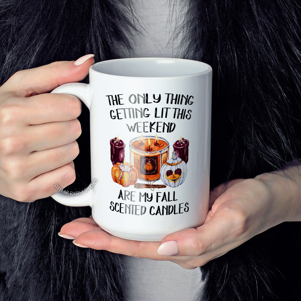 FALL TUMBLER, Only Thing Getting Lit Is My Fall Candles, Pumpkin Spice Mug, 20 oz Tumbler, Stainless Steel Cup, Basic Fall Mug, Halloween