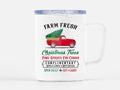 Christmas Travel Mug, Farm Fresh Christmas Trees, Christmas Mug, 10 oz Tumbler, Stainless Steel Cup, Red Truck Mug, Christmas Truck, Tree