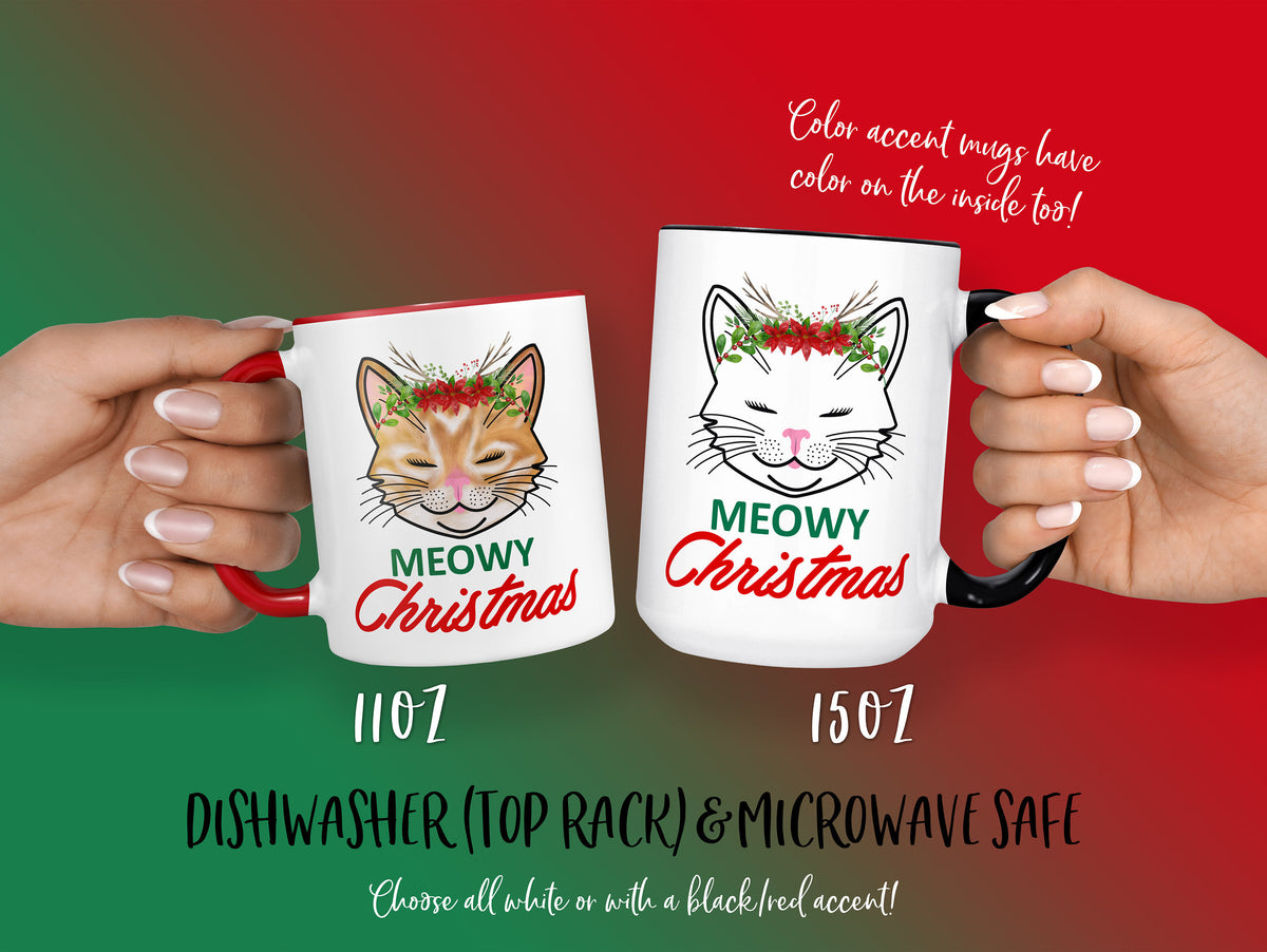 MEOWY CHRISTMAS MUG, Cat Christmas Mug, Meowy Christmas, Christmas Movie Watching Mug, Crazy Cat Lady, Cat Lady Gift, Christmas Coffee Mug