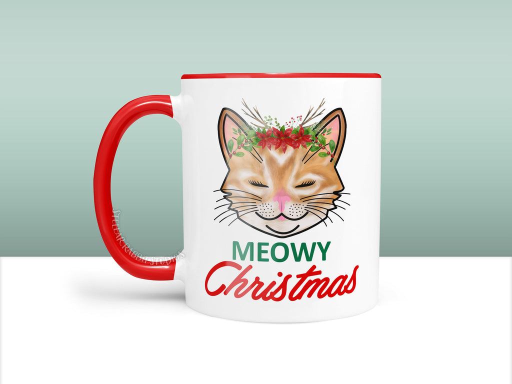 MEOWY CHRISTMAS MUG, Cat Christmas Mug, Meowy Christmas, Christmas Movie Watching Mug, Crazy Cat Lady, Cat Lady Gift, Christmas Coffee Mug