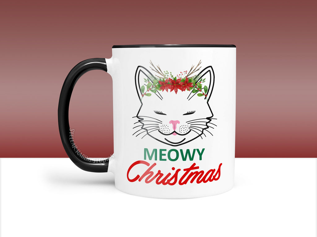 MEOWY CHRISTMAS MUG, Cat Christmas Mug, Meowy Christmas, Christmas Movie Watching Mug, Crazy Cat Lady, Cat Lady Gift, Christmas Coffee Mug