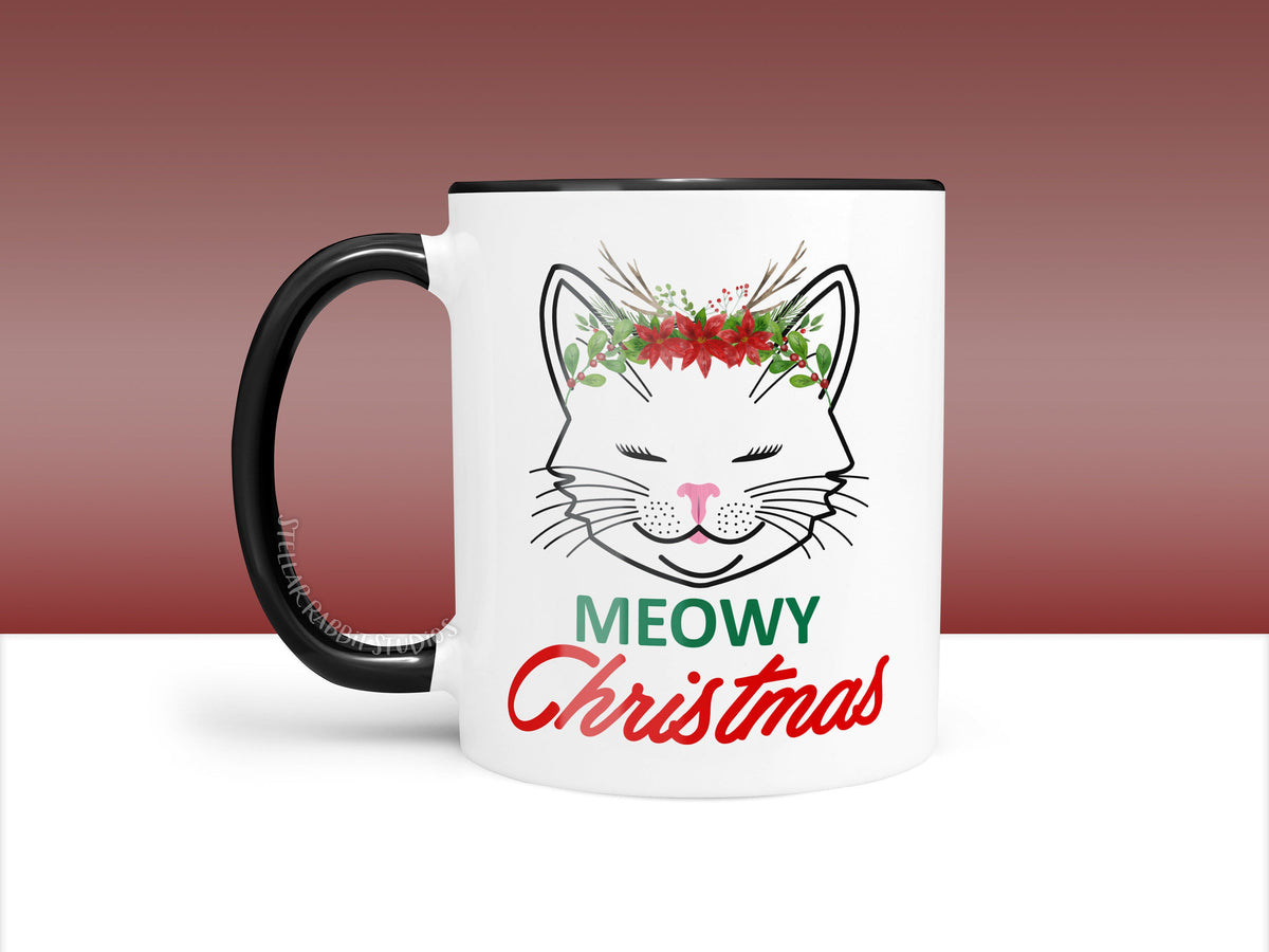MEOWY CHRISTMAS MUG, Cat Christmas Mug, Meowy Christmas, Christmas Movie Watching Mug, Crazy Cat Lady, Cat Lady Gift, Christmas Coffee Mug