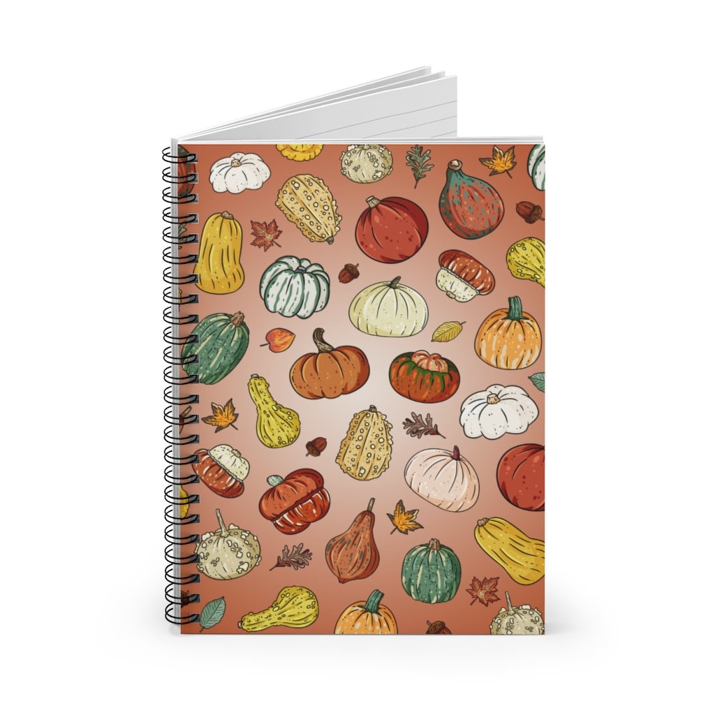 PUMPKIN NOTEBOOK, Fall Spiral Notebook, Cute Notebook, Orange Notebook, Pumpkin Spice, Autumn Notebook, Pumpkins, Gourds, Pumpkin Spice