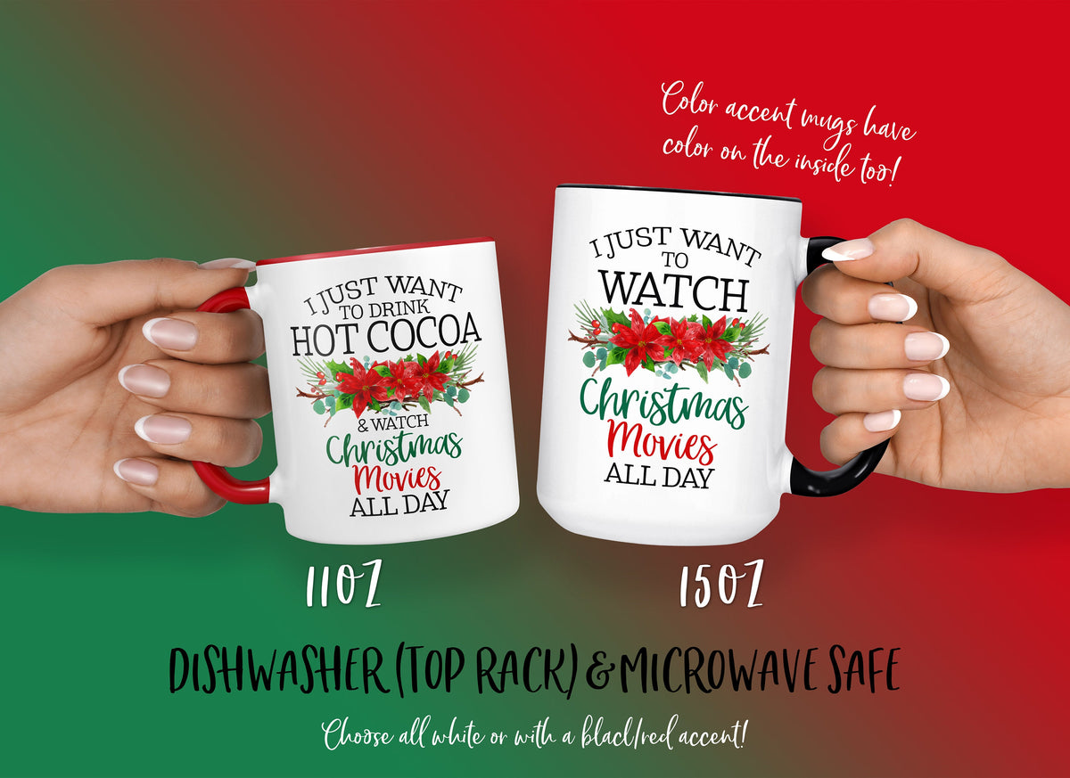 Christmas Gift, HOT COCOA Mug, Christmas Gifts For Women, Christmas Movie Mug, Christmas Mug Gift, Chistmas Movie Mug, Gift for her,