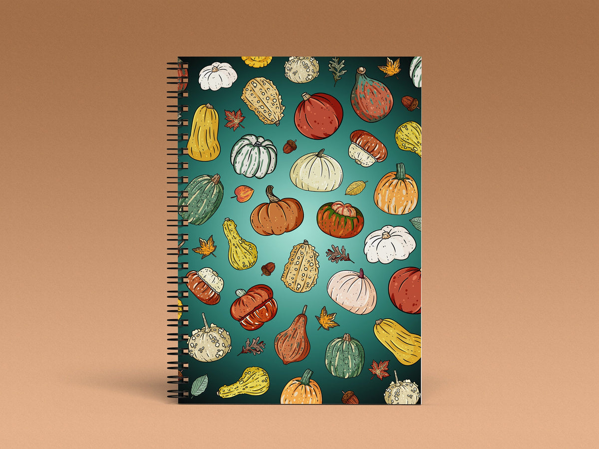 PUMPKIN NOTEBOOK, Fall Spiral Notebook, Cute Notebook, Orange Notebook, Pumpkin Spice, Autumn Notebook, Pumpkins, Gourds, Pumpkin Spice
