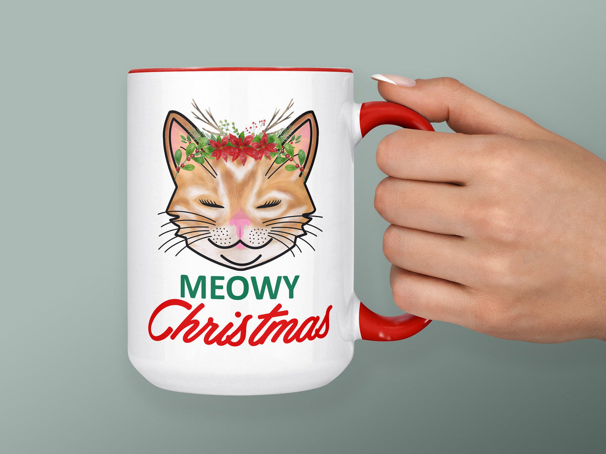 MEOWY CHRISTMAS MUG, Cat Christmas Mug, Meowy Christmas, Christmas Movie Watching Mug, Crazy Cat Lady, Cat Lady Gift, Christmas Coffee Mug