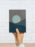 Blue Moon Desert Journal Notebook, Moonrise Abstract Jounral, Geometric Print, Custom Notebook, Boho Notebook, Bohemian, Desert Print
