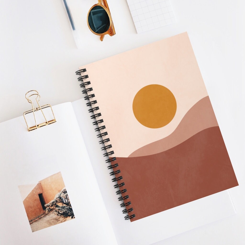 Desert Blush ABSTRACT SPIRAL Notebook, Spiral Notebook, Geometric Print, Notebook, Custom Notebook, Boho Notebook, Bohemian, Desert Print