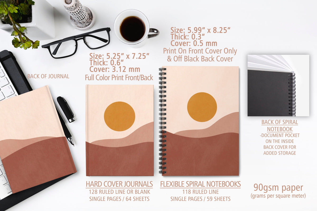 Desert Blush ABSTRACT SPIRAL Notebook, Spiral Notebook, Geometric Print, Notebook, Custom Notebook, Boho Notebook, Bohemian, Desert Print