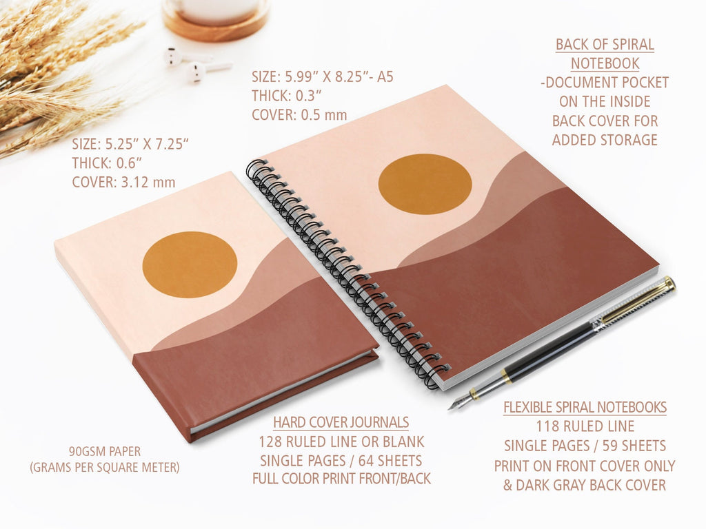 Desert Blush ABSTRACT SPIRAL Notebook, Spiral Notebook, Geometric Print, Notebook, Custom Notebook, Boho Notebook, Bohemian, Desert Print