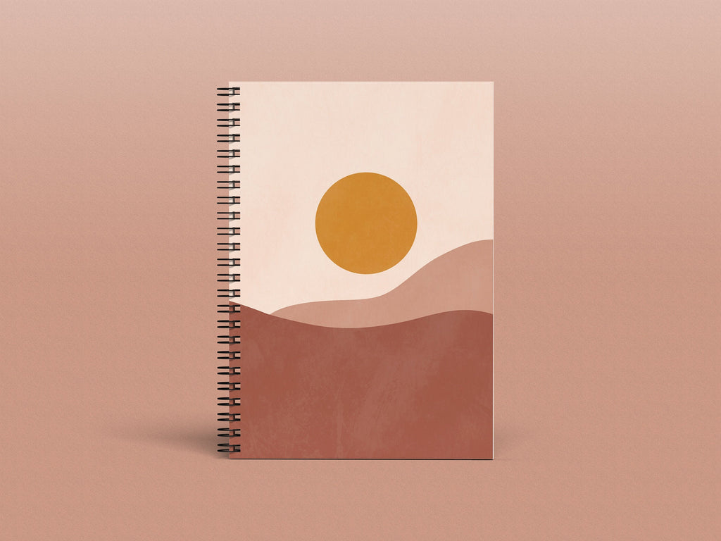 Desert Blush ABSTRACT SPIRAL Notebook, Spiral Notebook, Geometric Print, Notebook, Custom Notebook, Boho Notebook, Bohemian, Desert Print