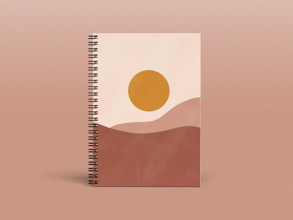Desert Blush ABSTRACT SPIRAL Notebook, Spiral Notebook, Geometric Print, Notebook, Custom Notebook, Boho Notebook, Bohemian, Desert Print