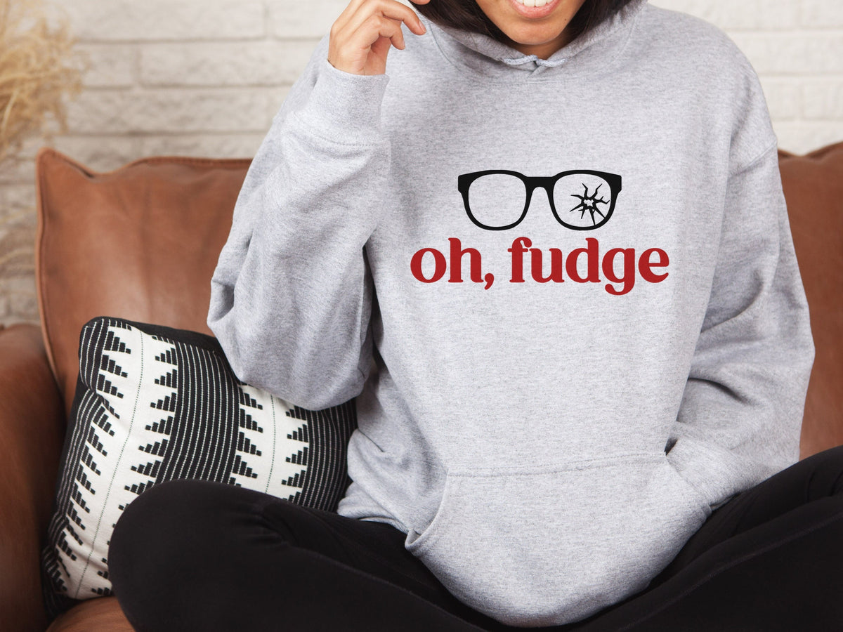 Oh Fudge, A Christmas Story Hooded Sweatshirt, Gray