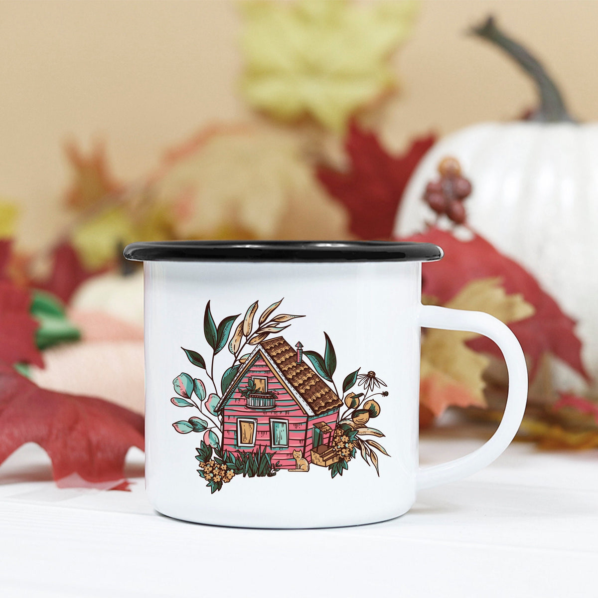 Cozy Cottage Camp Mug, Cozy Season Mug, Cottagecore Cabin Mug, Cabin Mug, Fall Camp Mug, Autumn Mug, Fall Camp Cup, Stainless Steel Cup