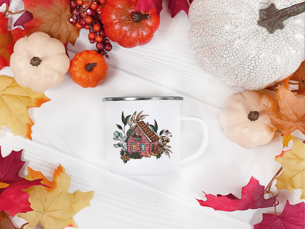 Cozy Cottage Camp Mug, Cozy Season Mug, Cottagecore Cabin Mug, Cabin Mug, Fall Camp Mug, Autumn Mug, Fall Camp Cup, Stainless Steel Cup