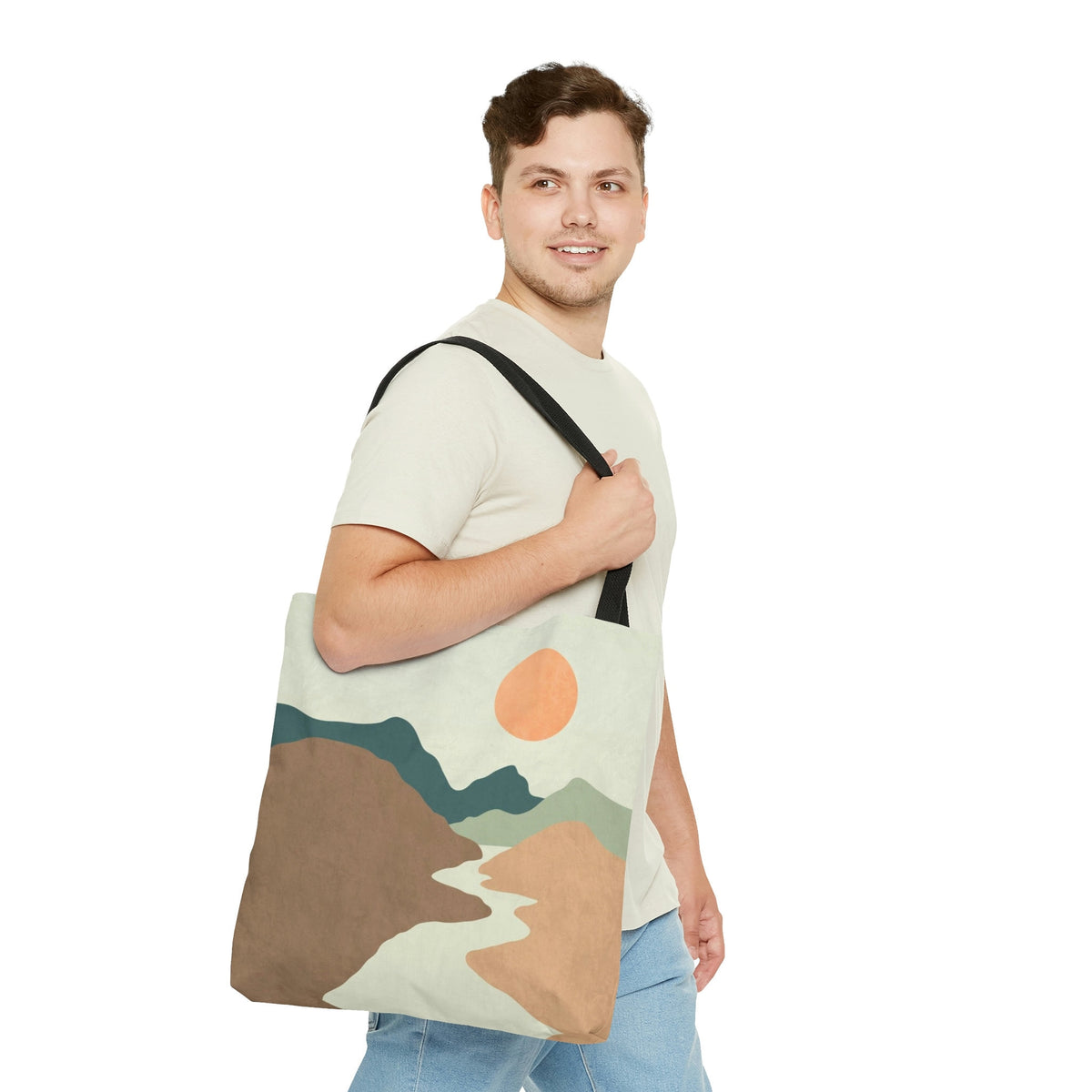 Desert Tote Bag, Mountain Tote Bag, Muted Desert Print Tote Bag, Neutral Tote Bag, Shopping Bag, Carryall, Large Tote Bag, Boho Tote Bag